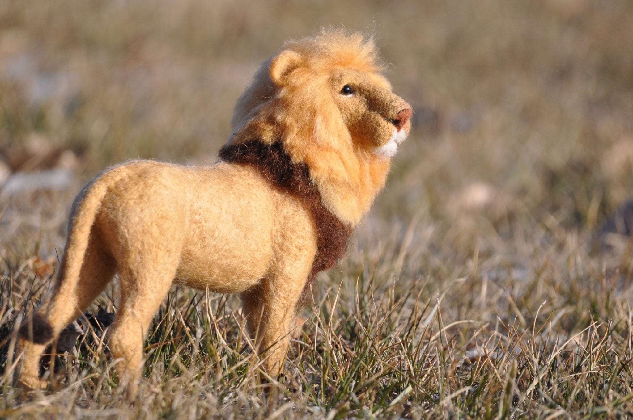 Needle Felted Lion Sculpture by Teresa Perleberg