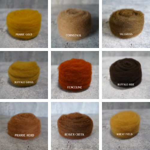 Prairie Harvest Wool Colors – Warm Browns & Golden Tans for Felting | .5 ounce