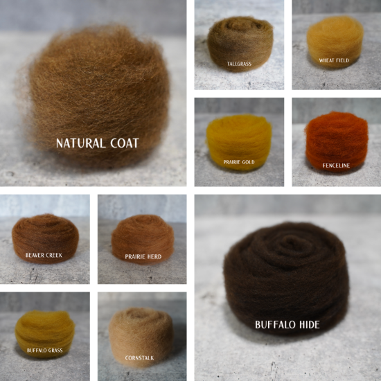 Prairie Harvest Wool Colors – Warm Browns & Golden Tans for Felting | .5 ounce