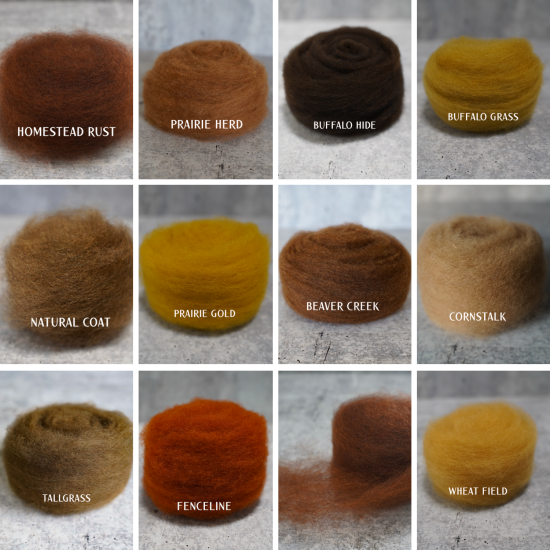 Prairie Harvest Wool Colors – Warm Browns & Golden Tans for Felting | .5 ounce