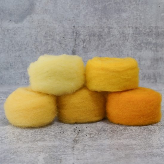 Yellow Colors of Wool for Needle Felting | .5 ounce