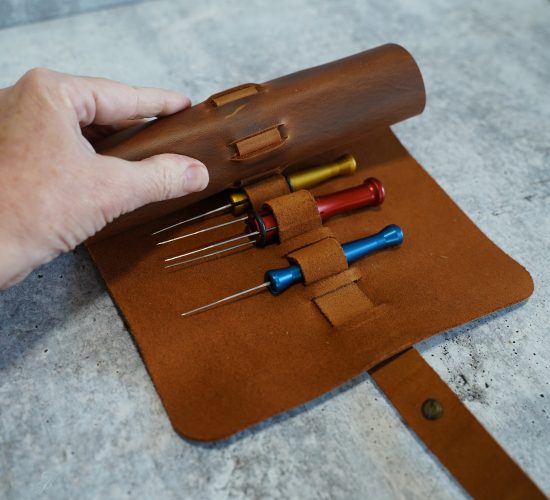 Leather Roll Case for Needle Felting Tools - Image 6