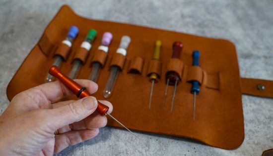 Leather Roll Case for Needle Felting Tools - Image 4