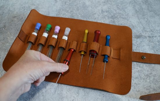 Leather Roll Case for Needle Felting Tools - Image 2