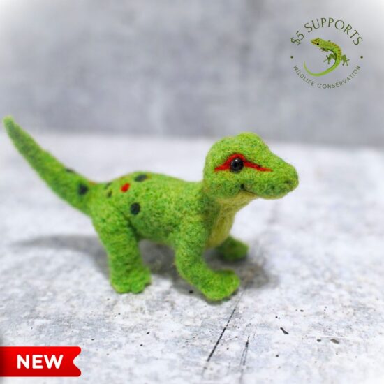 Green needle felted Giant Day Gecko