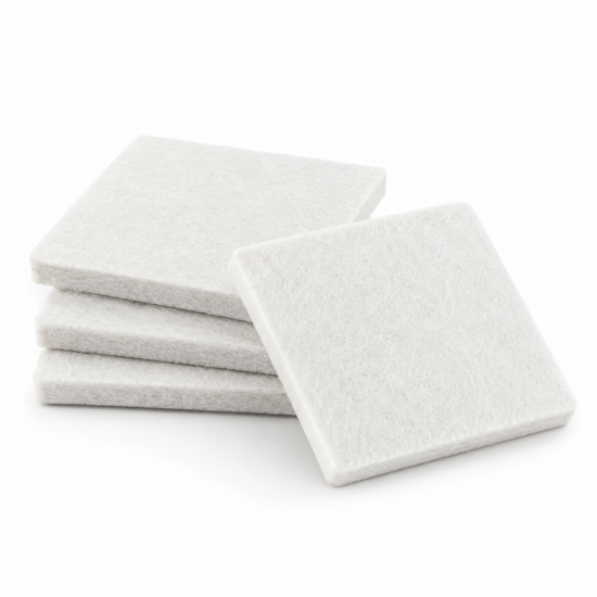 stack of white felt coasters